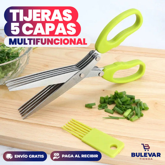 TIJERAS DE 5 CAPAS MULTIFUNCIONAL