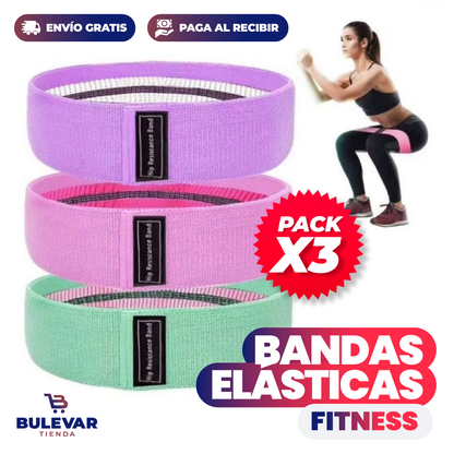 BANDA DE RESISTENCIA ELÁSTICA PARA FITNESS X3