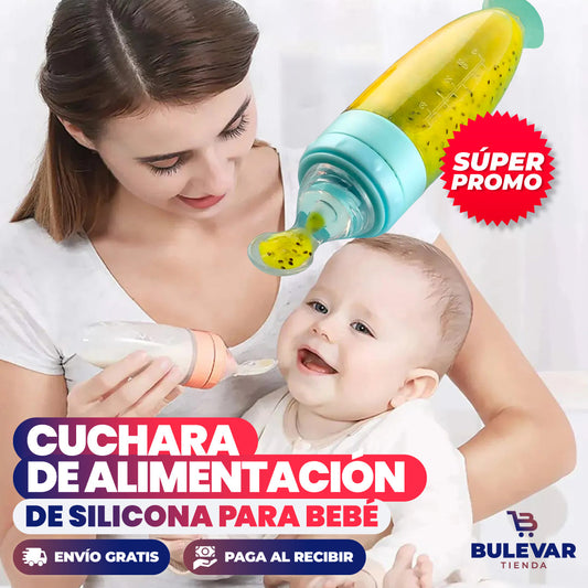 CUCHARA DE SILICONA PARA BEBÉS Y NIÑOS PEQUEÑOS