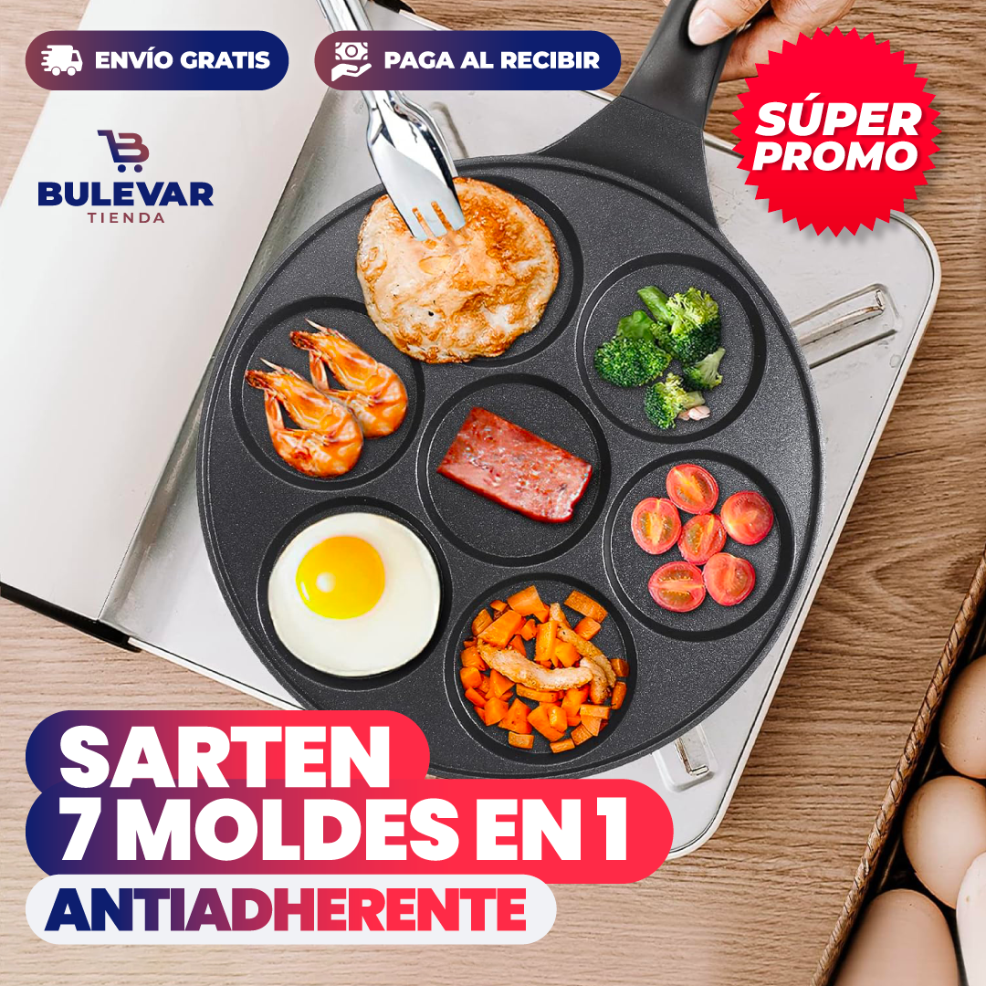 SARTÉN ANTIADHERENTE 7 MOLDES EN 1