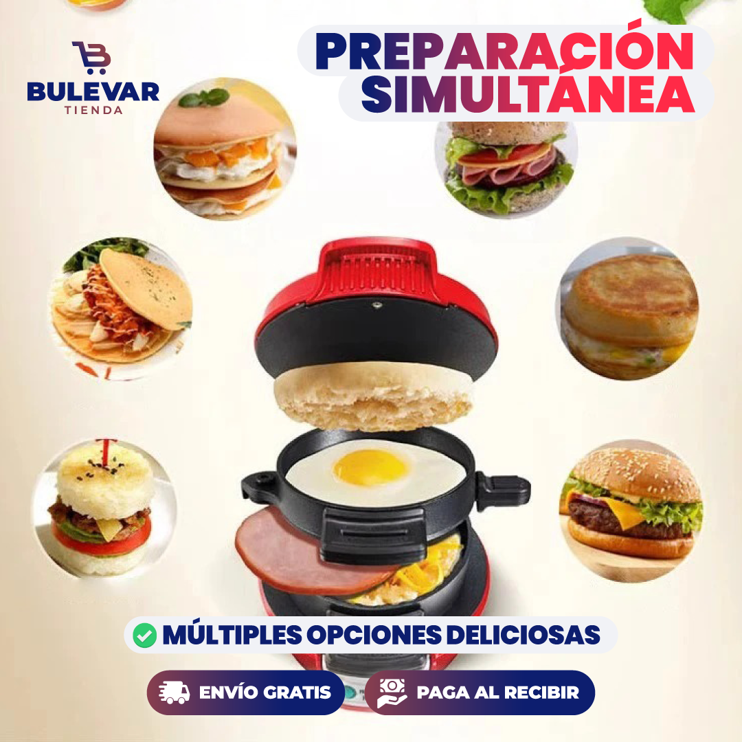 MÁQUINA ELÉCTRICA DE HAMBURGUESAS Y DESAYUNOS