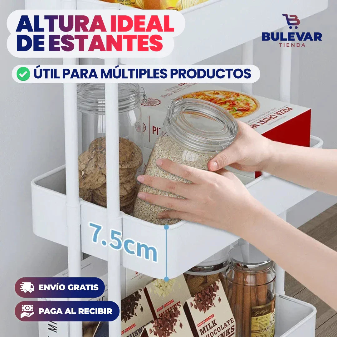 CARRITO ESTANTE ORGANIZADOR 3 NIVELES