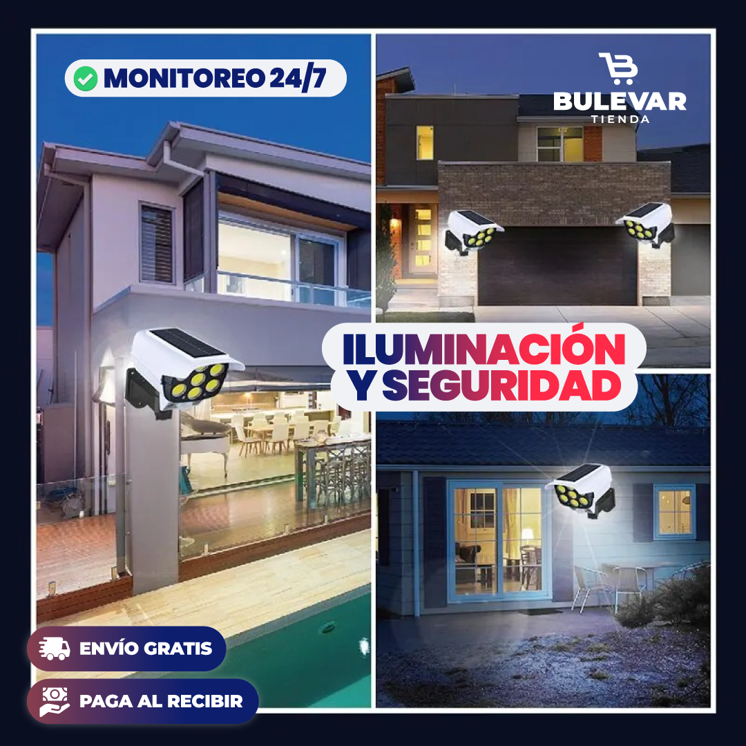 LÁMPARA SOLAR LED DE SEGURIDAD CON SENSOR DE MOVIMIENTO
