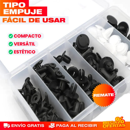 KIT DE CLIPS "REMACHES" PARA CARRO 100 PIEZAS