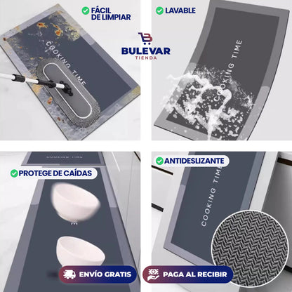 COMBO DE 2 ALFOMBRAS ANTIDESLIZANTES, SUPER ABSORBENTES PARA COCINA