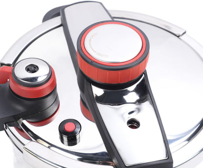 Olla de Presión de Cocción Rápida de Alta y Baja Presión en Acero Inoxidable 304 con Asa Plegable 6 Litros